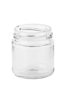 Food jar panelled 04oz 53TO glass white flint