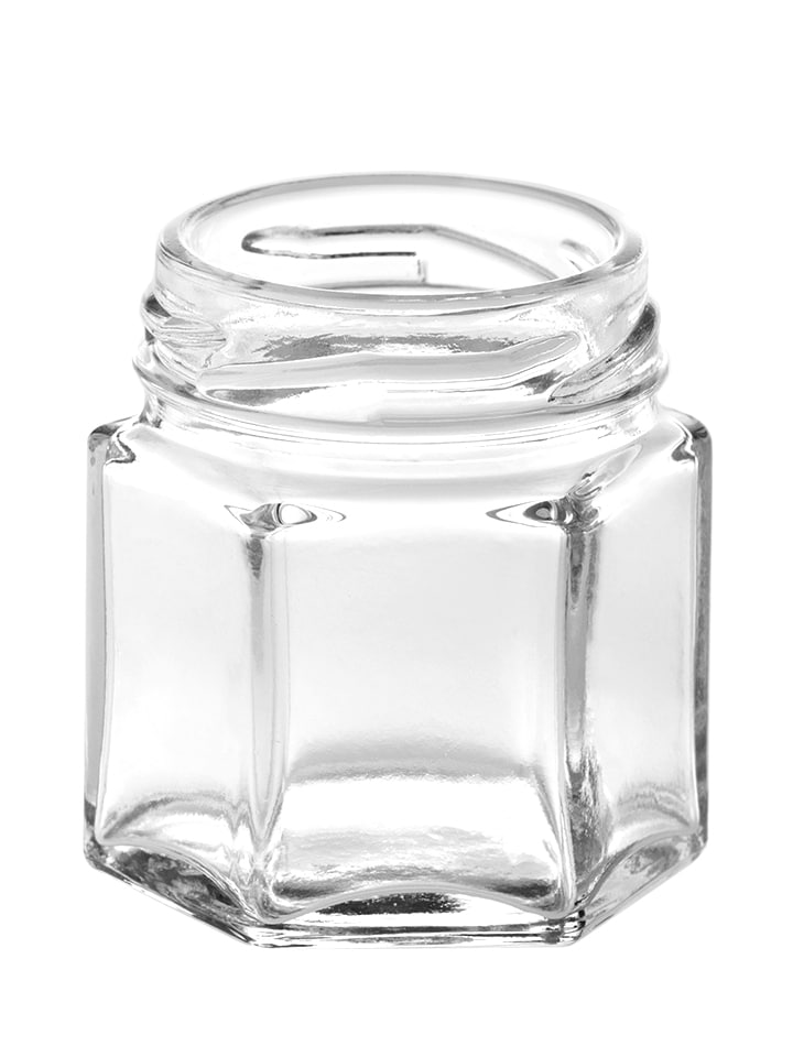 Pot hexagonal 045ml 43TO verre blanc