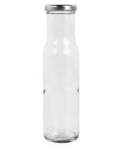 Sauce bottle round 250ml 43TO glass white flint