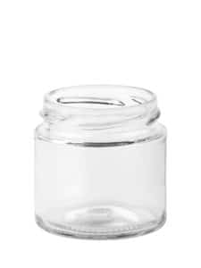 Food jar panelled 125ml 58TO glass white flint