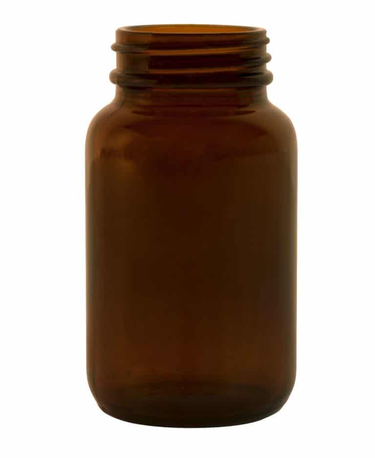 Powder jar 100ml 38/R3 glass amber