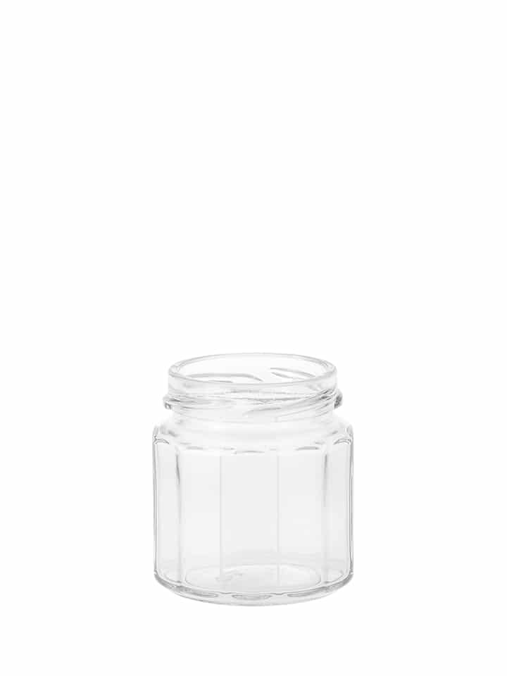 Dodecagon jar 120ml 53TO glass white flint