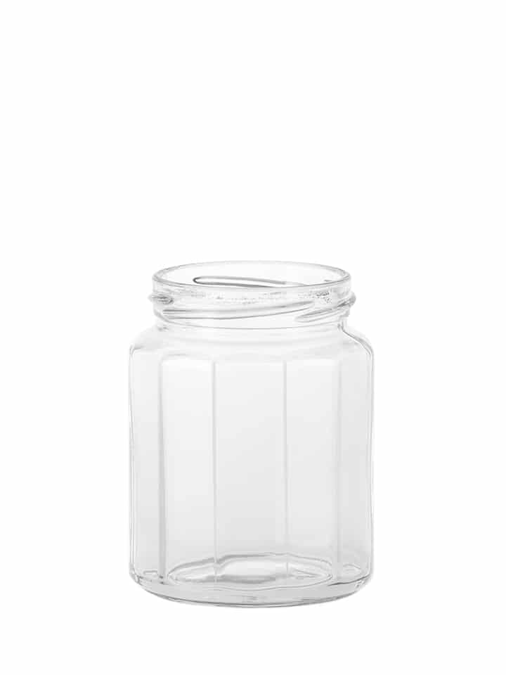 Dodecagon jar 292ml 63TO glass white flint