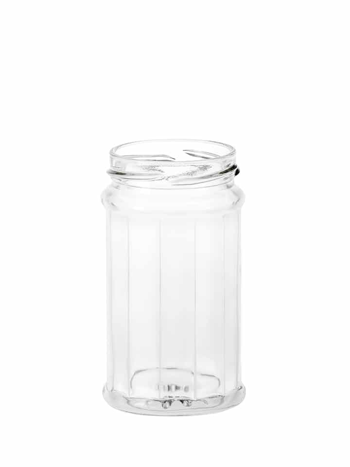 Dodecagon jar 195ml 58TO glass white flint