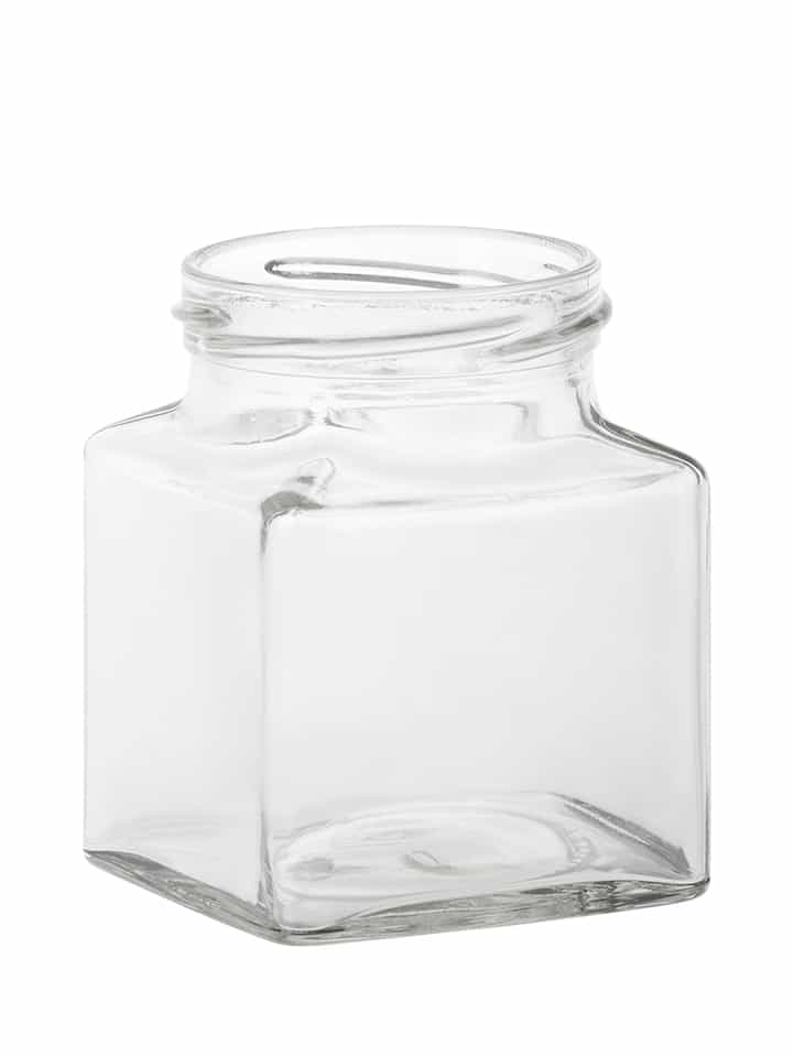 Square jar 282ml 63TO glass white flint