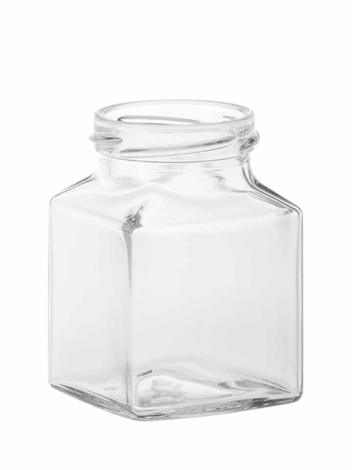 Square jar 200ml 53TO glass white flint