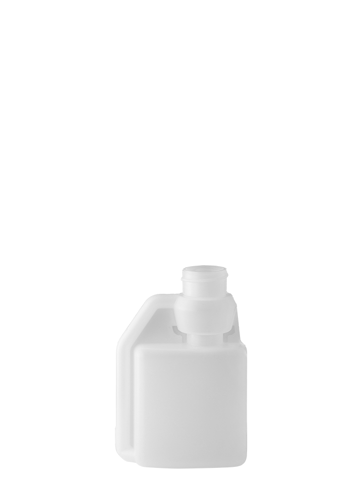 Dosing bottle 125/10+6ml 1N 28/400 HDPE natural w/graduation