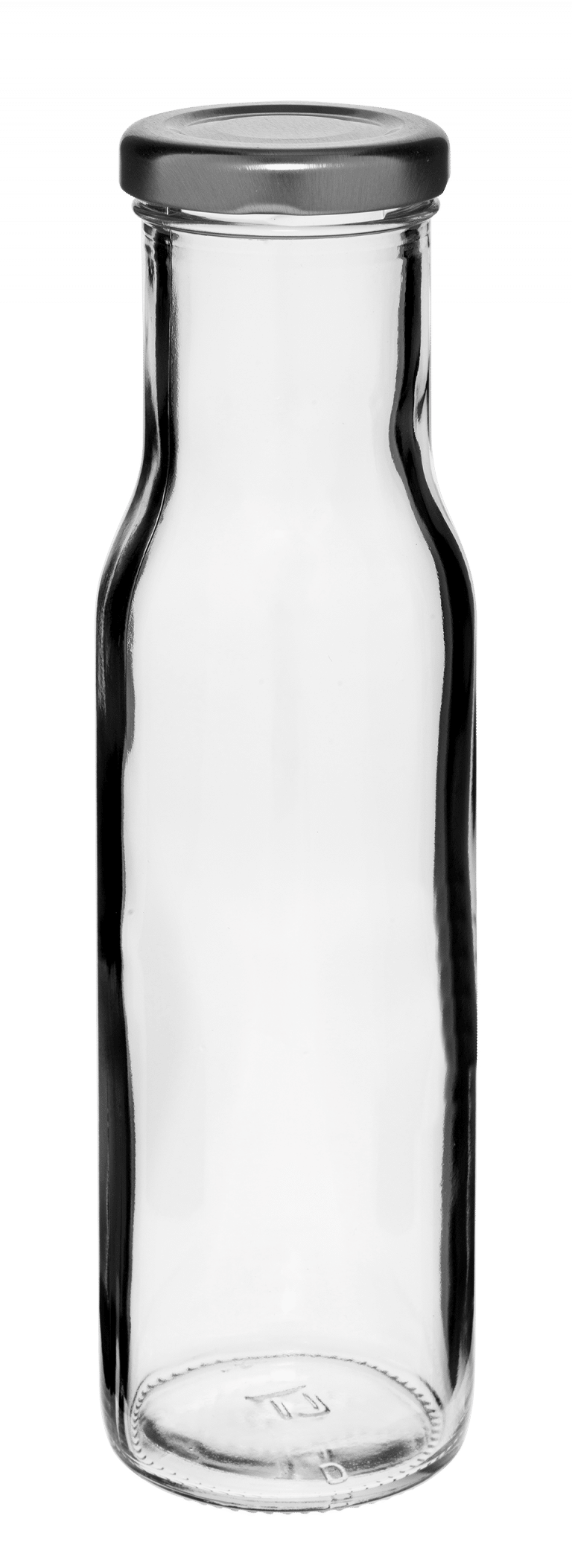 Sauce bottle round 250ml TO43 glass white flint