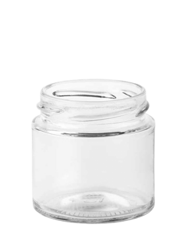 Food jar panelled 125ml 58TO Glass flint