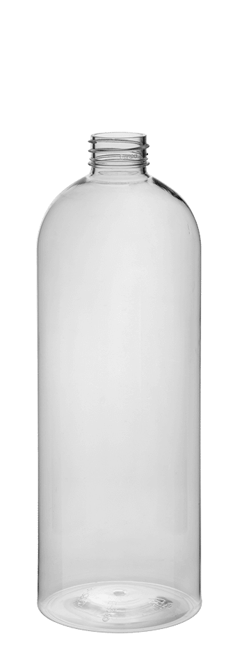 Boston round bottle 750ml 28/410 PET clear W36.0g