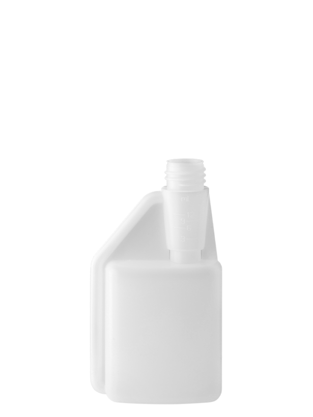 Dosing bottle 250/12ml 1n din28 HDPE natural