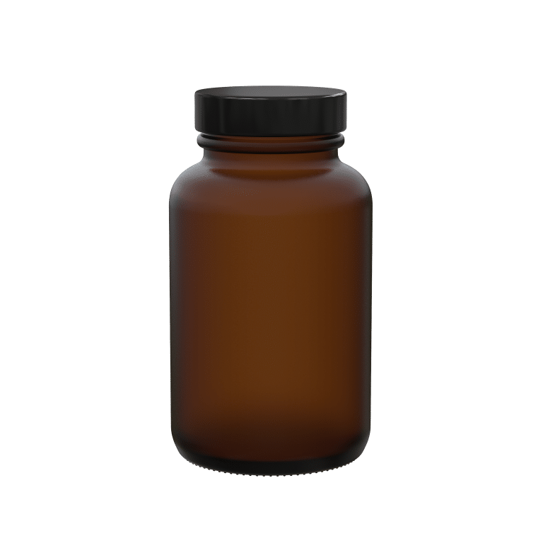 Powder jar 120ml 38/400 glass amber frosted 4oz