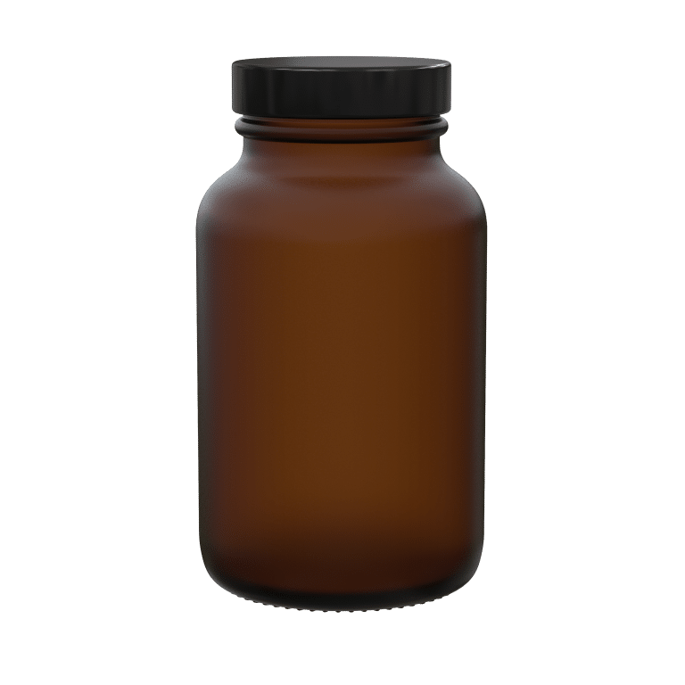 Powder jar 200ml 45/400 glass amber frosted