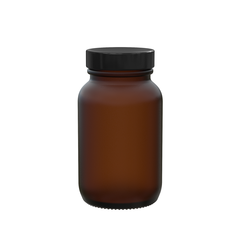 Powder Jar 100ml 38/400 glass amber frosted