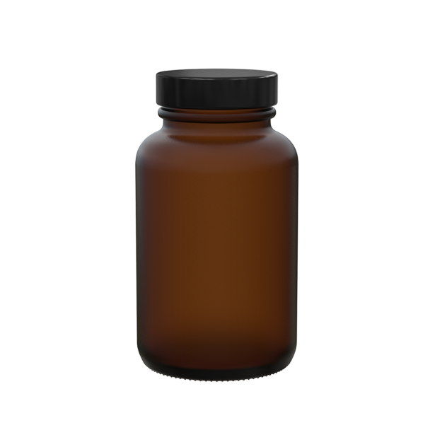 Powder jar 120ml 38/400 glass amber frosted 4oz