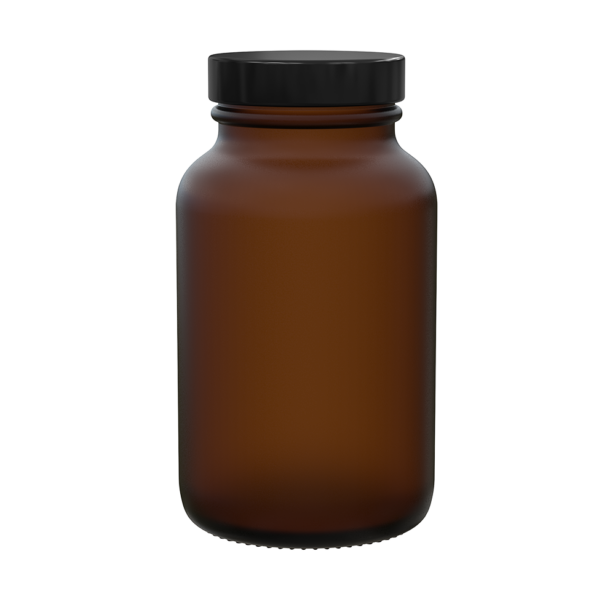 Powder jar 200ml 45/400 glass amber frosted 